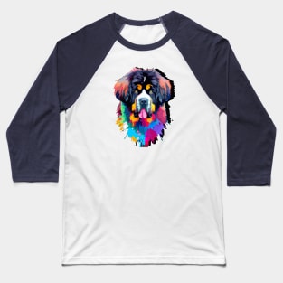 Cute Newfoundland Dog Watercolor Baseball T-Shirt